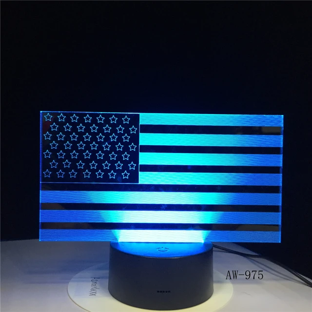 American Flag At Night Lighting
