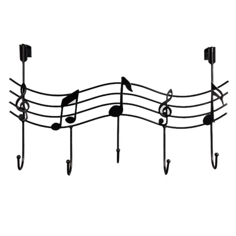 

Creative Iron Musical Note Gate Hook Strong Wall Hanger Hook Free Nail (Black)