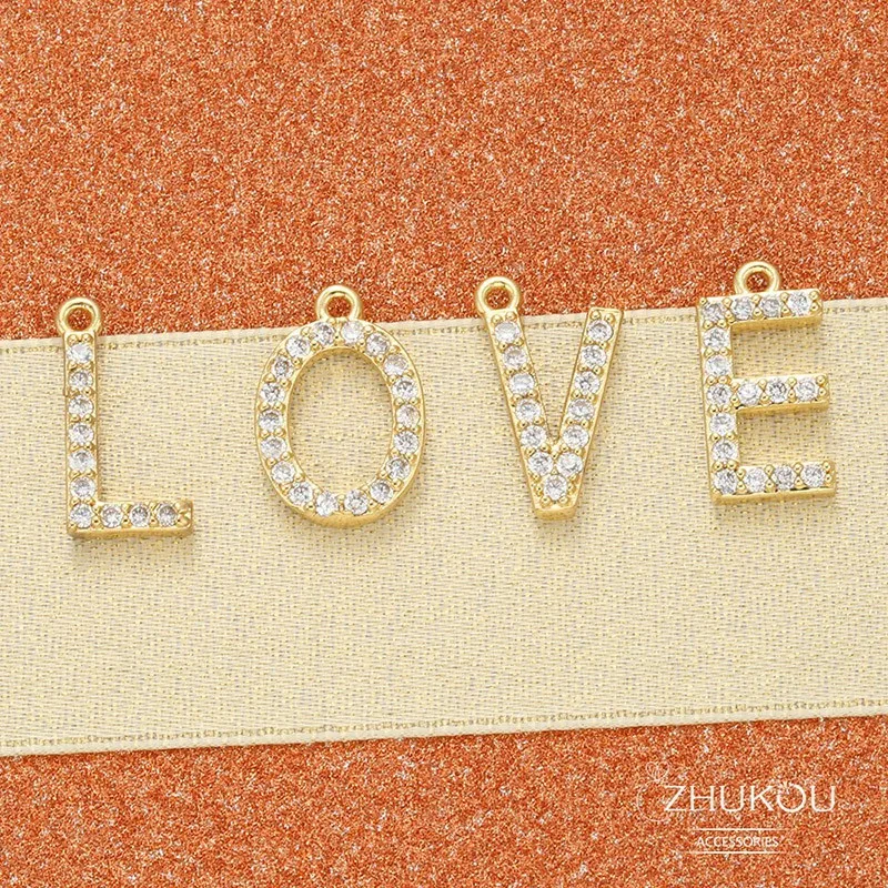 

ZHUKOU 12x15mm Fashion Alphabet Crystal Pendant for Necklace Bracelet Jewelry Accessories Accessories Wholesale model:VD418