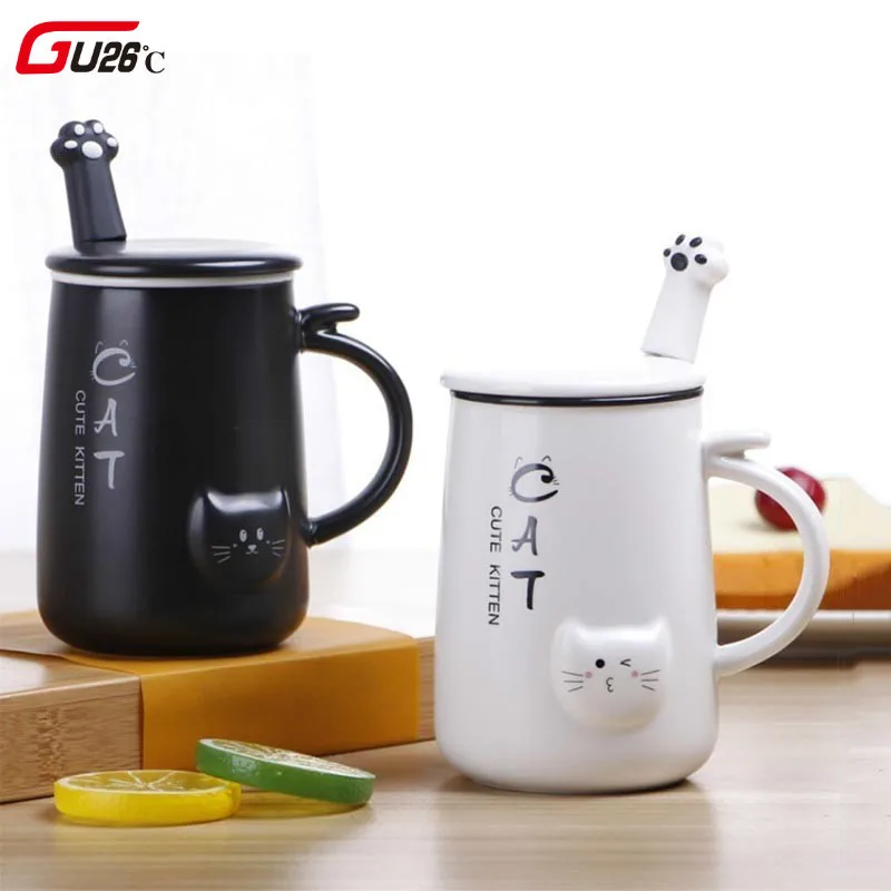 

400Ml Cute Cat Cafe Coffee Mug Drinking Cups Large Capacity Style Ceramic Milk Juice Breakfast Mugs Water Tea Big Cup Drinkware