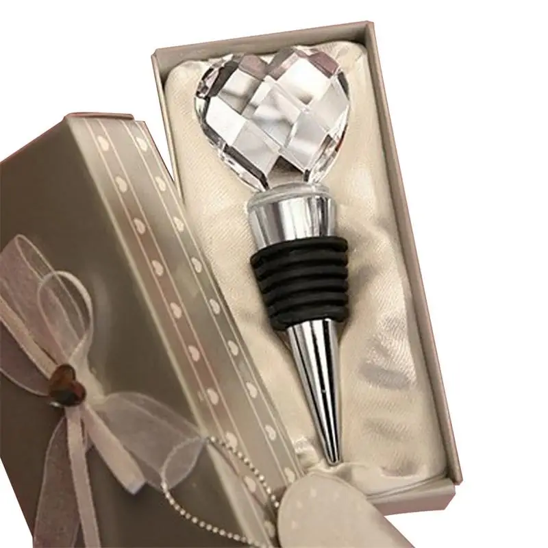 

New Coming Grape Wine Cork Heart Shaped Transparent Aluminum Crystal Wine Glass Bottle Vacuum Plug Bar Kitchen Wine Stopper