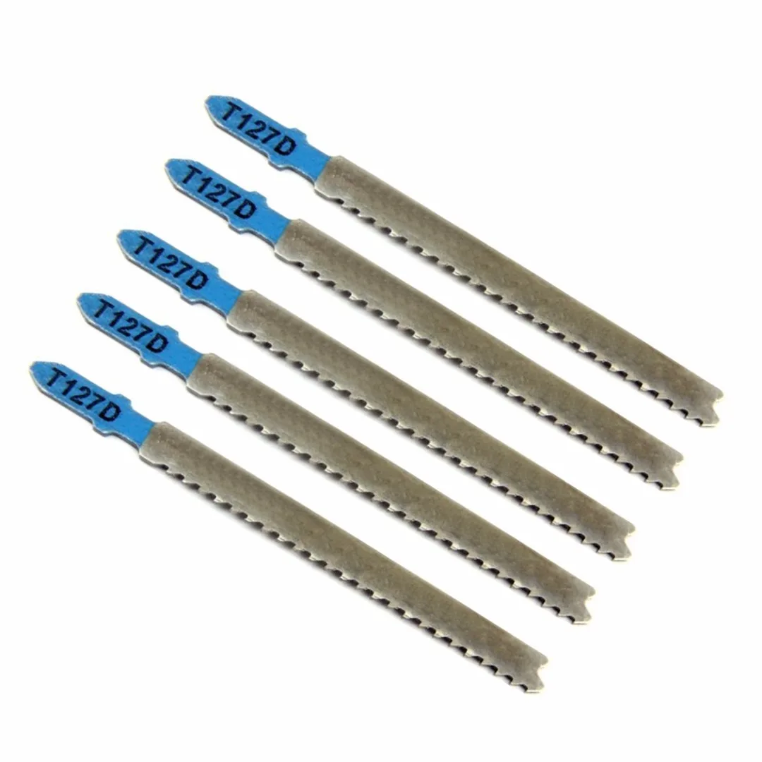 DWZ 5pcs New HCS T127D Curved Jigsaw Blades For Aluminium Metal Cutting