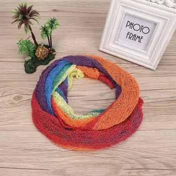 

1set Rainbow Mohair Wrap Newborn Stretch Wrap Photography Props Infant Blanket Soft Photo Props Blanket Swaddling For 0-2M Baby