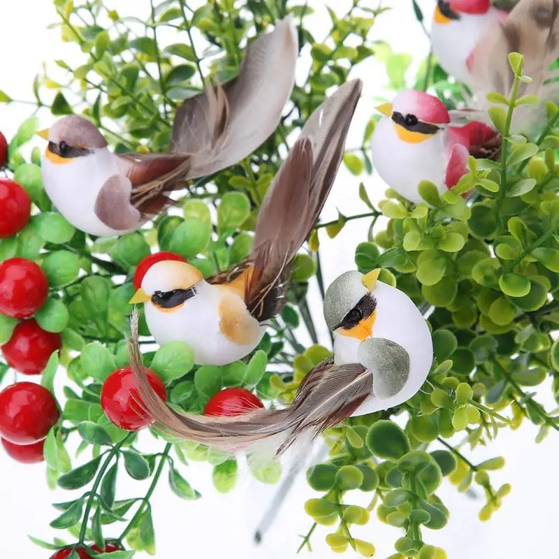 

12pcs/Set Cute Simulation Artificial Bird Model Miniature Home Garden Decor