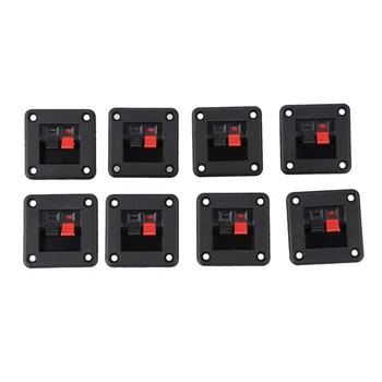 

8pcs 2 Way Jack Socket Spring Push Connector Speaker Terminal Block