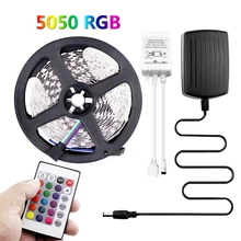 5 м Rgb Светодиодная лента 5050 Smd 60 светодиодов/м ТВ Blacklight Ambilight Tiras Светодиодная лента Водонепроницаемая 12 В 5 м 5050 Rgb Неон Диодная лента