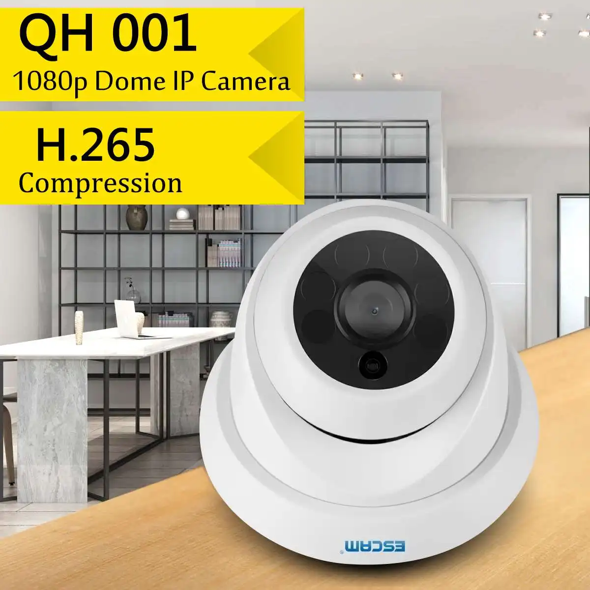 

ESCAM QH001 1080P HD 2MP Camcorder Mini Video Camera H.264 6W Power Night Vision Indoor Outdoor Security Camera Support ONVIF