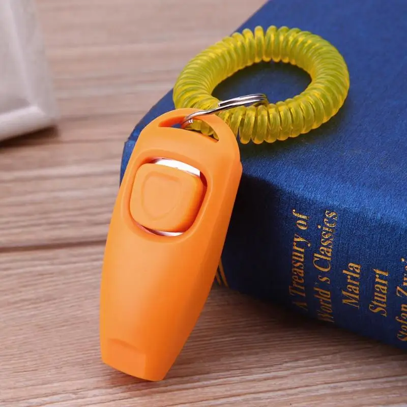 Mini Pet Trainer Clicker Pet Dog Cat Training Key Ring Whistles and Wrist Strap Pets Training Products Tools