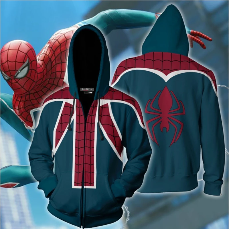 Autumn Winter 3D Print Spider UK Cosplay PS4 New Look Zip