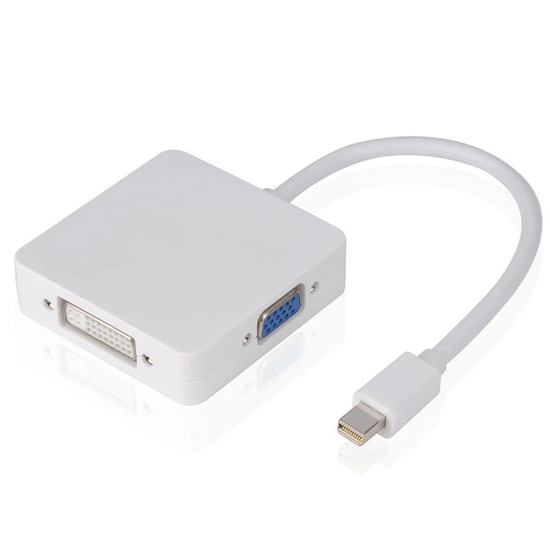 3in1 Thunderbolt Mini Display Port DP Male To HDMI DVI VGA Female Adapter Converter Cable For Apple MacBook Air Pro