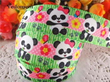 

New arrival 1" (25mm) panda printed grosgrain ribbons animal ribbon hair accessories 10 yards SD1141