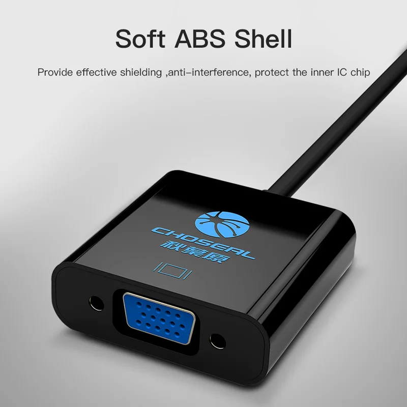 Переходник CHOSEAL HDMI в VGA преобразователь цифрового сигнала аналоговый 1080P для PS4 Pro