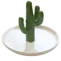 Нордические кактус образные украшения дисплей лотки для хранения стенд держатель блюдо кактус брелок растение блюдо кольцо хранения