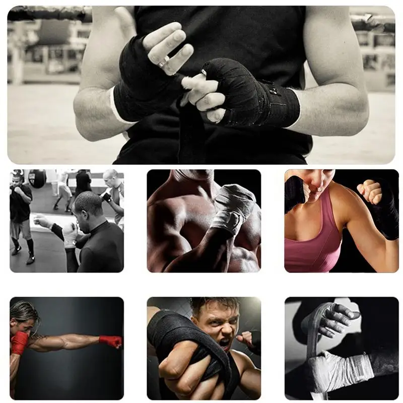 2,5 м боксерский бандаж, завязанный наручный браслет, хлопок, вязаный, защита запястья, боксерский кикбоксинг, муай-тай, перчатки для тренировок
