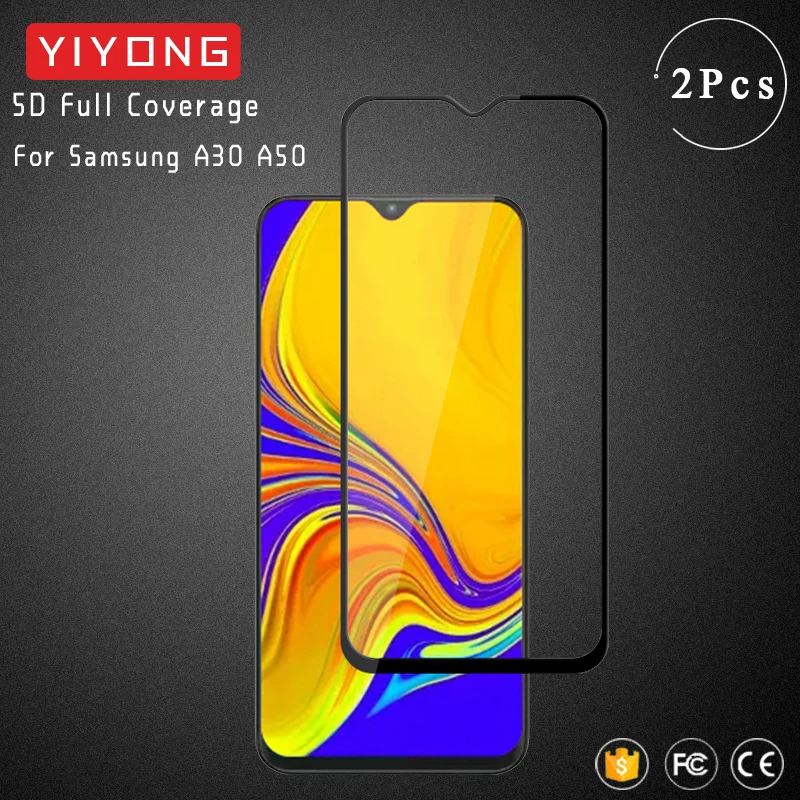 

YIYONG 5D Full Cover Glass For Samsung Galaxy A30 A50 A10 A40 A70Tempered Glass Screen Protector For Samsung A30 A50 2019 Glass