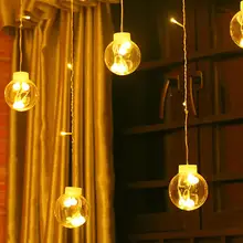 Светодио дный светодиодный шар украшение лампа наружная струнная лампа спальня занавеска лампа Подвесная Лампа Рождественская вечеринка домашний декор