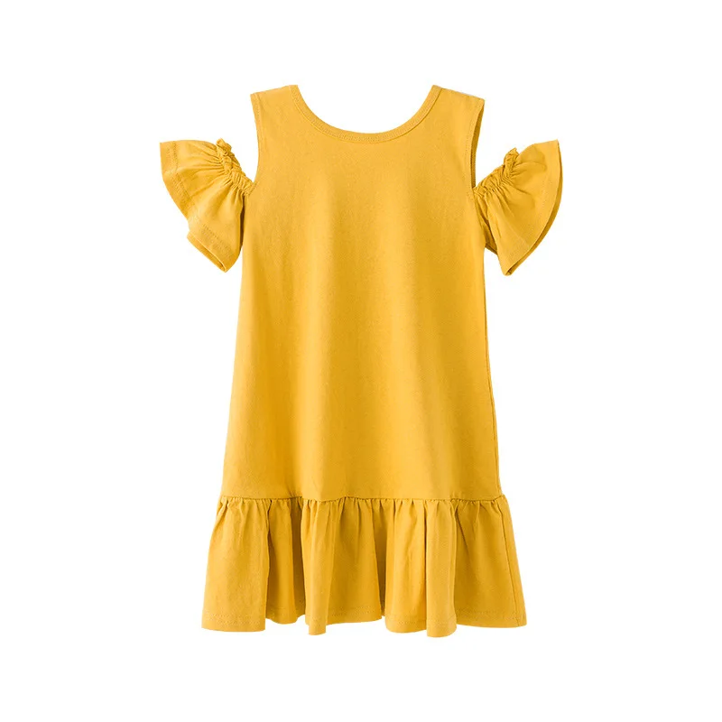 

Girls Dress Summer 2019 Fashion Children Clothing Kids Pure Cotton Off Shoulder Dress Teens Princess Party Frocks Child Vestidos