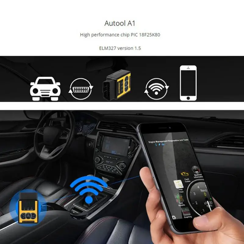 AUTOOL A1 OBD2 сканер V1.5 Bluetooth/WI FI OBD II Авто диагностический работает на Android лучше чем