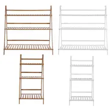 Домашняя подставка для цветов, 3 уровня, бамбуковая подставка для хранения, для балкона, мясистый напольный стеллаж, Складной садовый цветочный горшок, подставка для растений, полка для украшения сада