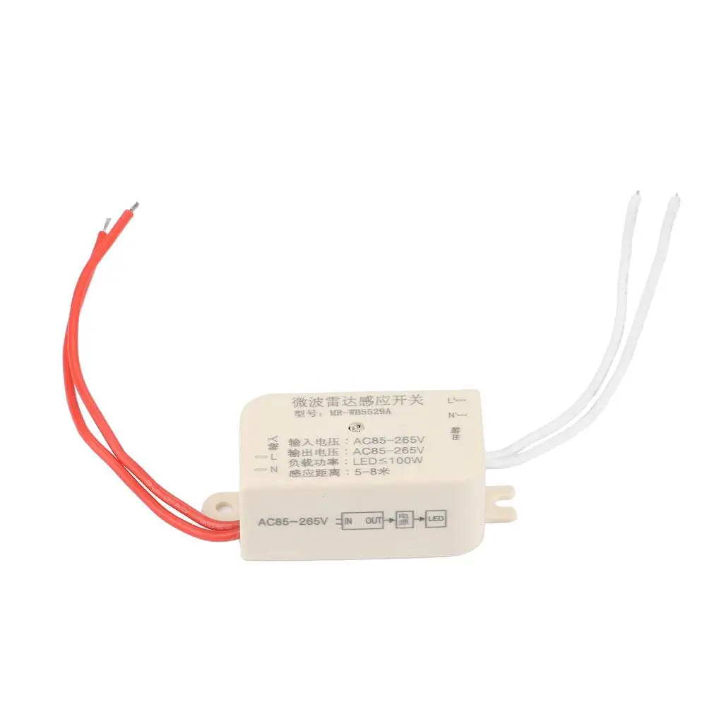 

1 pcs Body Sensor Intelligent Switch Human Body Motion Microwave Radar Sensor Switch 100W MR-WB5529