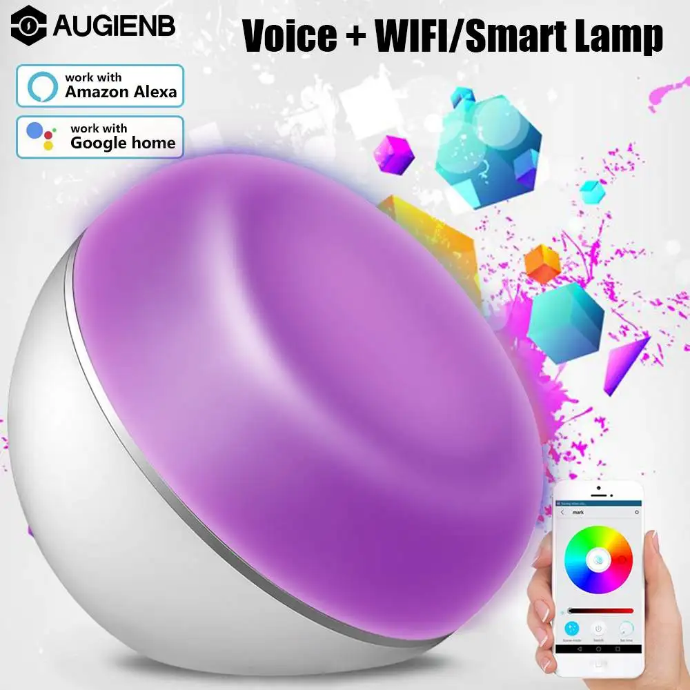 

1600 Color Light LED Night Light Compatible with Amazon Alexa Google Home Wifi Remote Control by Smartphone LED Dimmable Ambient