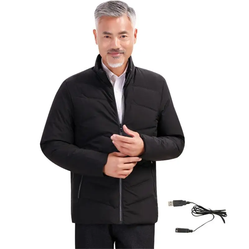 

Cotton Coat for Men Dad Electric Heating Clothes USB Smart Heating Thermal Jacket Warm Body Heating Clothes Long-sleeved Jacket