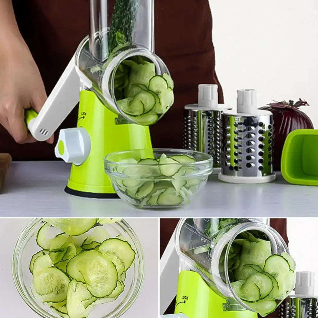 

Multi-function Chopper Hand Roller Rotary Design Kitchen Grater Vegetable Food Vegetables, Food, etc. Cutter