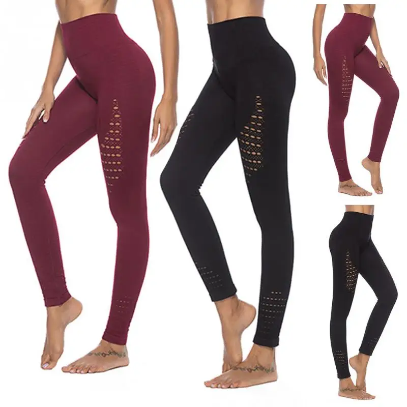 Women Tights Hollow Out Thin Squats Seamless High Waist