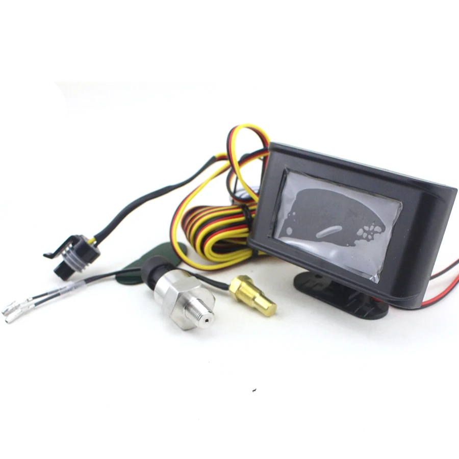 Online LCD 3 en 1 medidor 12 v 24 v medidor de presión y aceite de coche + voltímetro medidor de voltaje + medidor de temperatura del agua con sensores