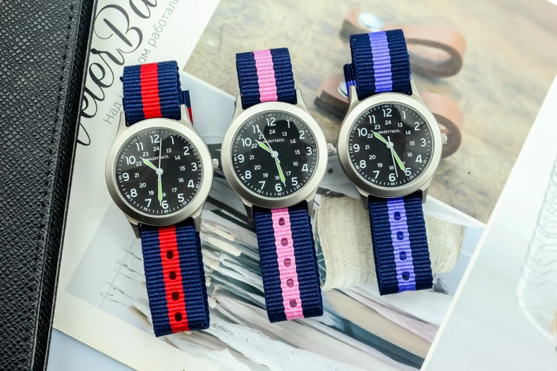 Nazeyt новые модные часы для мужчин Высокое качество светящиеся руки армейские часы для мальчиков и девочек красочные нейлоновые подарочные часы Reloj de hombre2019