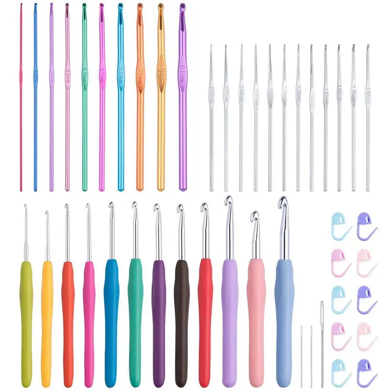 ABGC 47 PCS крючком Крючки набор эргономичные спицы для пряжи комплект|Швейные