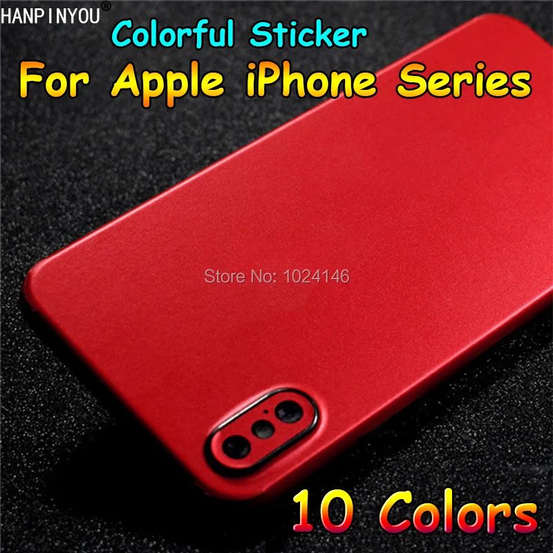 

For Apple iPhone X XS Max Xr 8 7 6S Plus 5S SE Ultra Thin Back Body Candy Color Metal Decals Drawing Ice Sticker Protect Cover