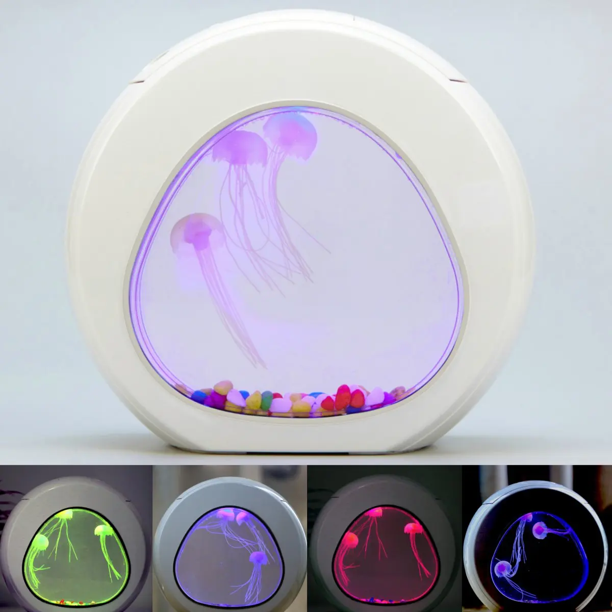 

Colorful Jellyfish Fish Tank Aquarium LED Lighting Color Changing Night Lamp Aquarium Light Desk Mini Fish Tank USB