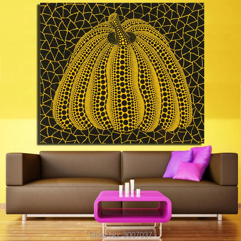 Yayoi Kusama холст с тыквой искусства 100% ручная роспись маслом на холсте настенная