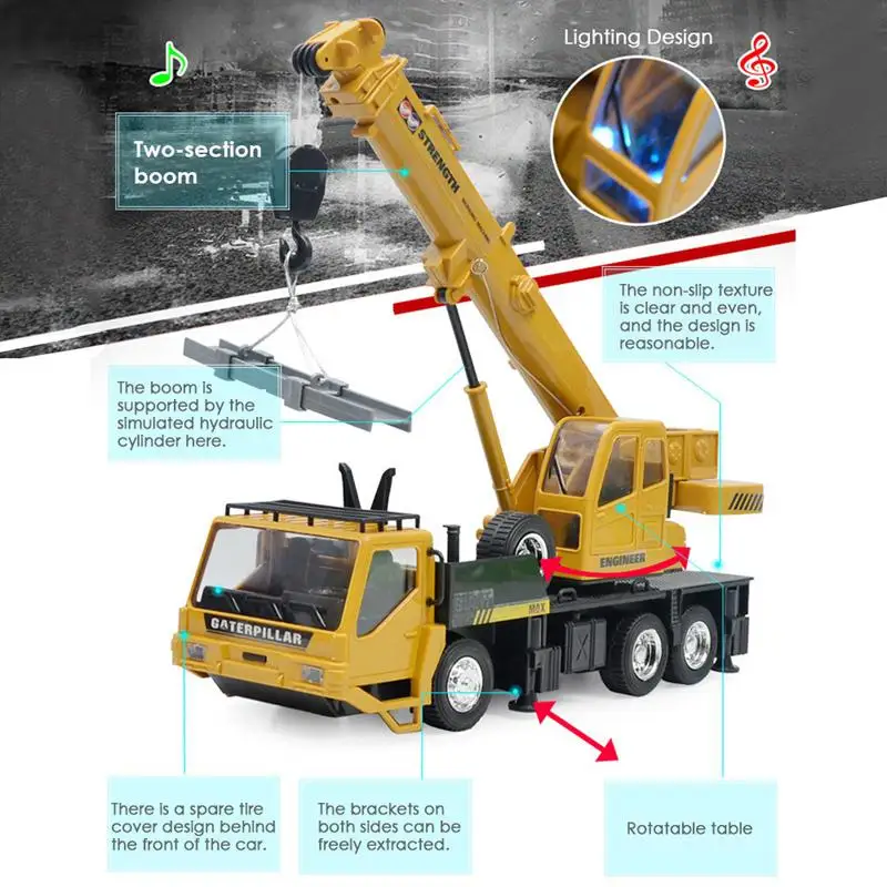 Радиоуправляемый строительный экскаватор 2 4G 8 CH 1:24 сплав кран RC строительная