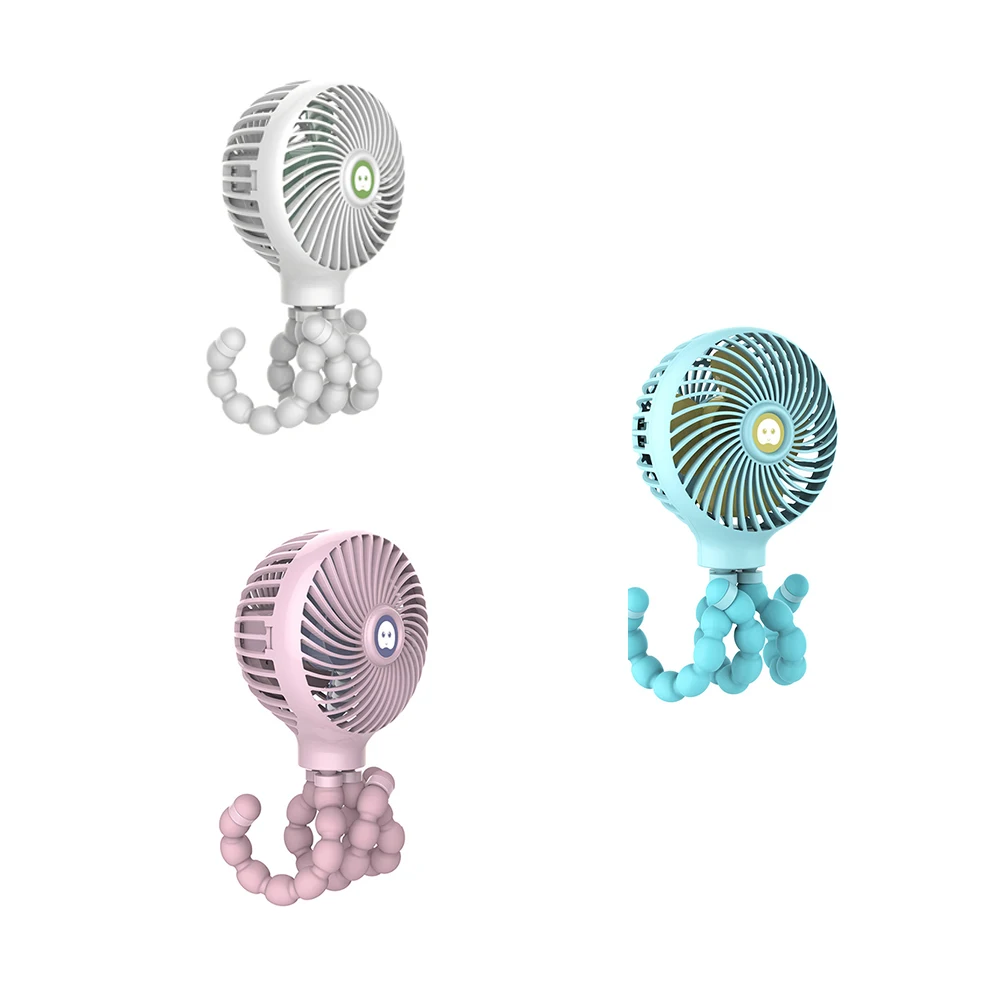 

Octopus deformable cartoon folding USB charging Mini hand-held baby lathe small fan with mobile phone bracket