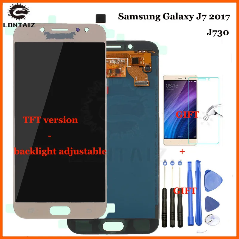 Для samsung Galaxy J7 Pro J730 SM-J730F J730FM/DS J730F/DS J730GM/DS ЖК-дисплей+ кодирующий преобразователь сенсорного экрана в сборе