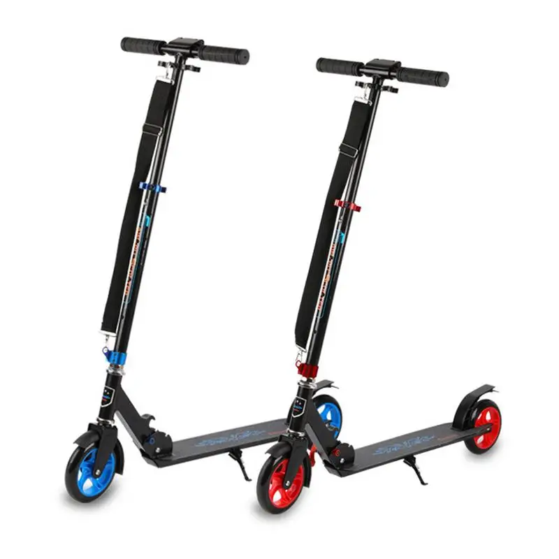 

Rubber Wheels Pedal Fold Scooter Fitness Stepper Two-wheel Alloy Folding Adult Scooter Scooter