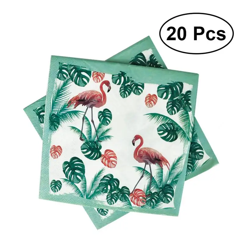 

20 pcs Cartoon Printed Colorful Paper Napkin Flamingo Summer Paper Tissue Paper Towel for Birthday Wedding Party Festival