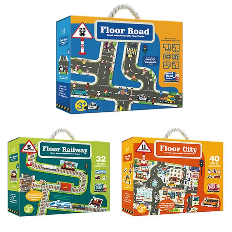 

Children's Educational Block Track Floor Puzzle Toy Set Boy Parent-child Interactive Toy Gift Box Beautiful Gift