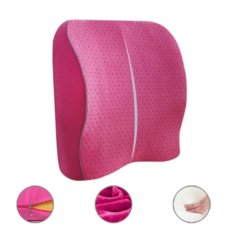 

Multifunction Car Lumbar Pillow Soft Comfortable Cushion Slow Rebound Memory Foam Office Car Throw Pillow Blue Brown Camel Rose