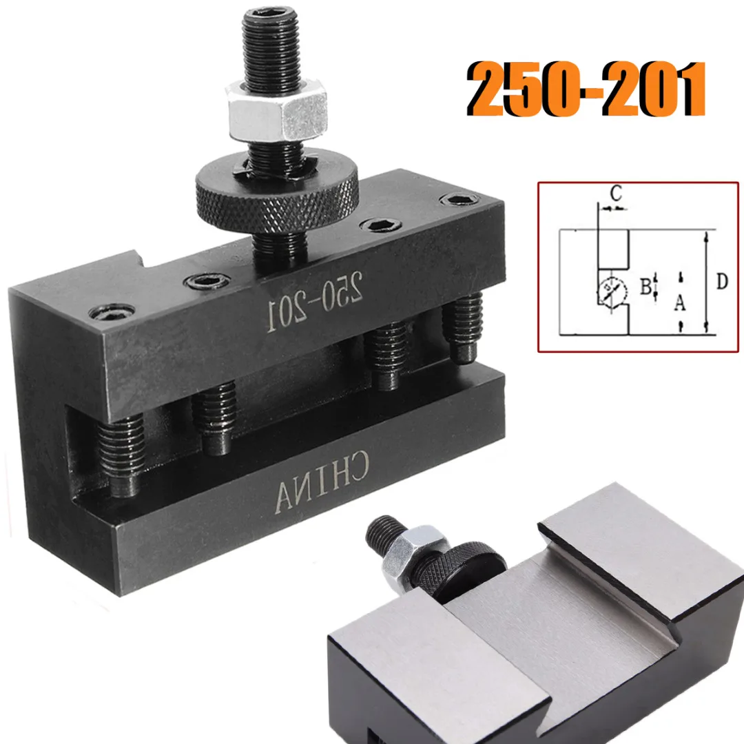 

1pc NO.250-201 Black Steel Turning & Facing Tool Holder Durable Quick Change Tool Holder For CNC Lathes Tools