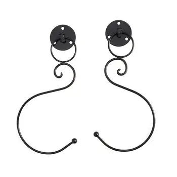 

2pcs/1Pair European Style Modern Wall Mount Decorative Iron Curtain Holdbacks Hooks Black Drapery Tiebacks Curtain Tassel Holder