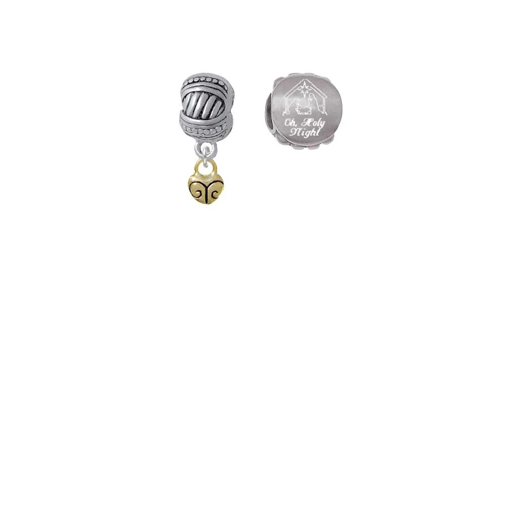 Goldtone мини прокрутки сердце приходят дайте нам его обожают шариках (набор из 2) |