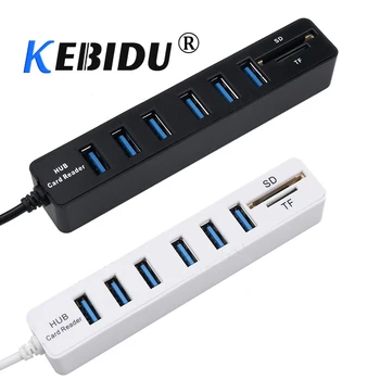 

Kebidu 6/3 Ports All in one USB Hub Combo Multi USB2.0 Splitter Hub Micro Card Reader SD/TF 480mbps High Speed for PC Computer