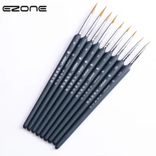 EZONE различные размеры крючок линия кисти для акварели масляной живописи деревянный Гендель волка волос кисти для начинающих рисования художественные инструменты