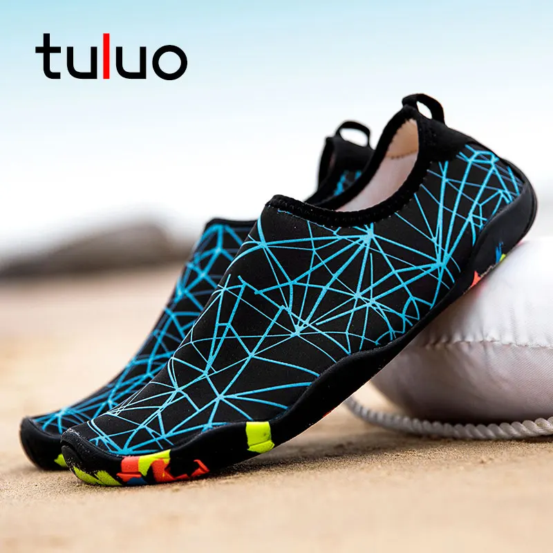 

TULUO Hot Sale Water Shoes Men Women Summer Unisex Beach Swimming Barefoot Quick Drying Non-Slip Soft Male Sneakers Yoga Shoes