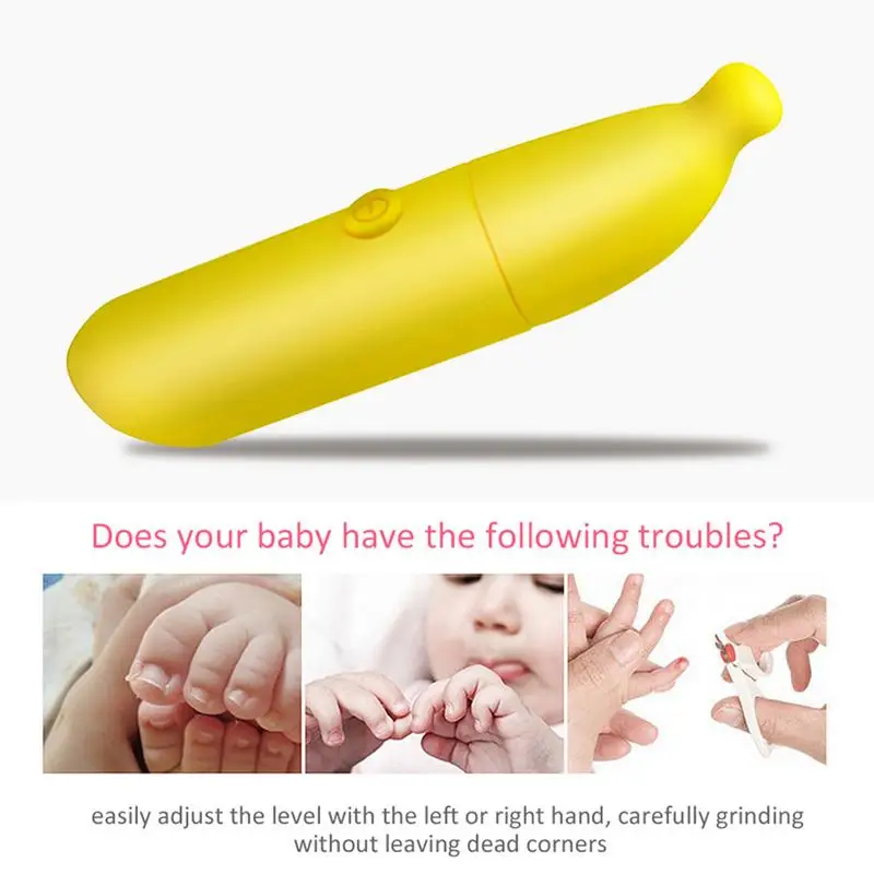 Cute Banana Shape Electric Baby Nail Trimmer Baby Nail Care Safe Nail Polisher For Kids Infant Newbron Nail Trimmer Manicure