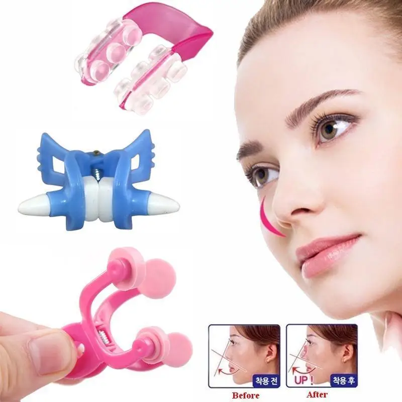 

3Pcs Nose Up Clip Bridge Lifting Shaping Shaper Clipper Straightening Beauty Set