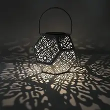 Винтажный уличный светильник ing на солнечных батареях, Алмазный Водонепроницаемый IP44 светодиодный подвесной полый садовый светильник, новинка